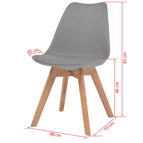 Eetkamerstoelen 6 st kunststof grijs 8718475580430 6