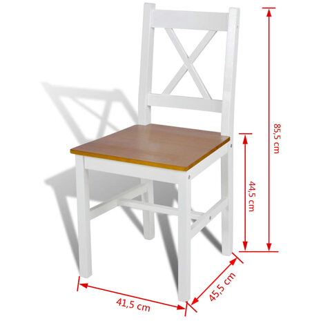 Eetkamerstoelen 6 st grenenhout wit 8718475914105 5