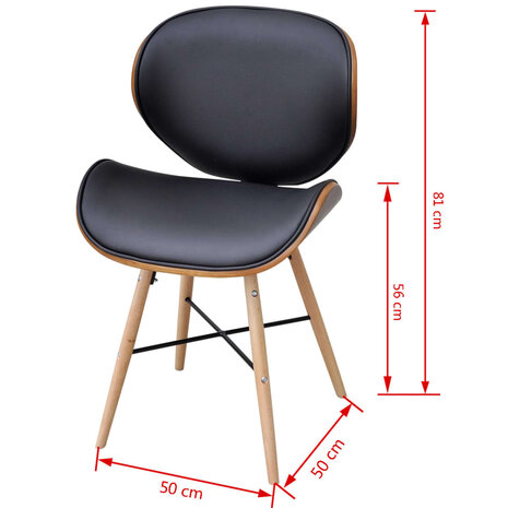 Eetkamerstoelen 4 st gebogen hout en kunstleer 8718475943709 6