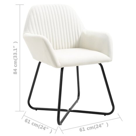 Eetkamerstoelen 6 st stof crème 8719883695594 8