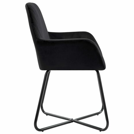 Eetkamerstoelen 6 st fluweel zwart 8719883693033 4