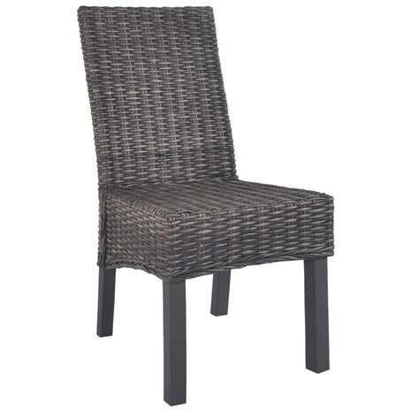 Eetkamerstoelen 6 st kubu rattan en mangohout bruin 8718475715931 2