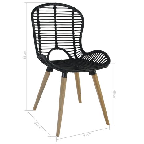 Eetkamerstoelen 6 st natuurlijk rattan zwart 8718475732563 7