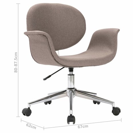 Eetkamerstoelen 4 st draaibaar stof taupe 8720286023112 9