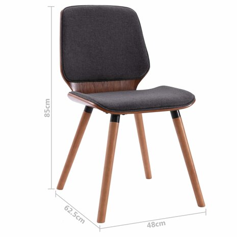 Eetkamerstoelen 4 st stof grijs 8720286020500 9