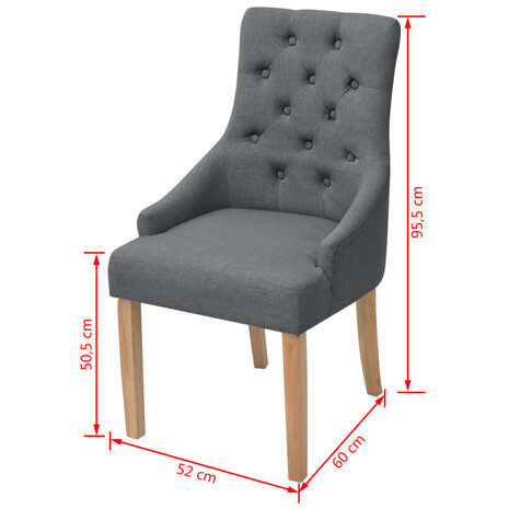 Eetkamerstoelen 4 st stof donkergrijs 8718475552413 6