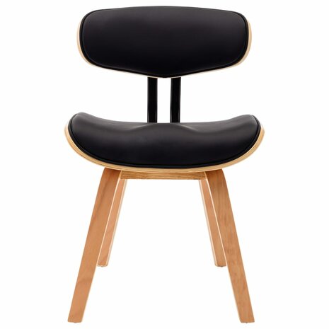 Eetkamerstoelen 4 st gebogen hout en kunstleer zwart 8719883751139 4