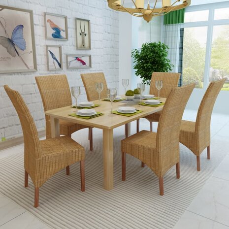 Eetkamerstoelen 6 st natuurlijk rattan bruin 8718475550235 3