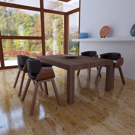 Eetkamerstoelen 4 st gebogen hout en kunstleer 8718475886600 1