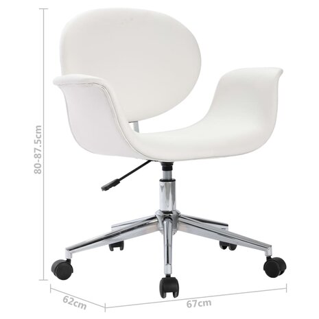 Eetkamerstoelen draaibaar 6 st kunstleer wit 8720286023006 9