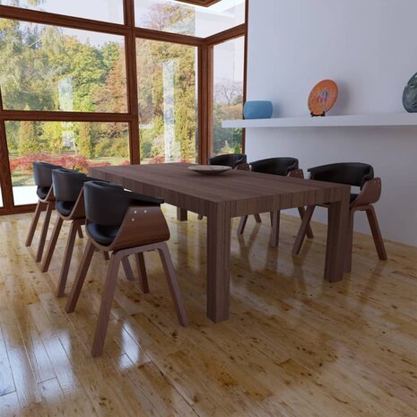 Eetkamerstoelen 6 st gebogen hout en kunstleer 8718475886976 1