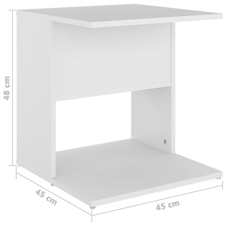 Bijzettafel 45x45x48 cm bewerkt hout wit 8720286560051 7