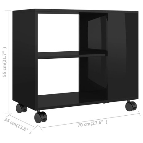 Bijzettafel 70x35x55 cm bewerkt hout hoogglans zwart 8719883916132 6