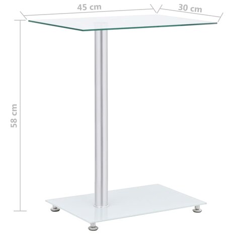 Bijzettafel U-vormig 45x30x58 cm gehard glas transparant 8718475798965 6