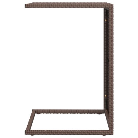 Bijzettafel C-vormig 40x35x60 cm poly rattan bruin 8720845679125 4