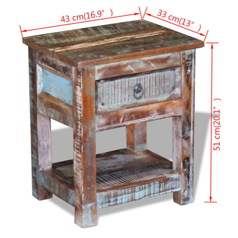 Bijzettafel met lade 43x33x51 cm massief gerecycled hout 8718475524083 9