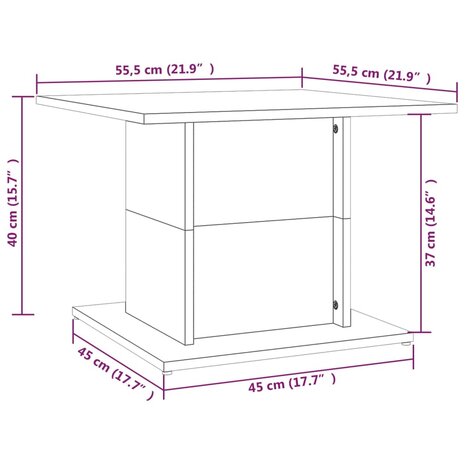 Salontafel 55,5x55,5x40 cm spaanplaat bruineikenkleurig 8720286837818 7