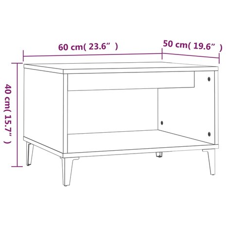 Salontafel 60x50x40 cm bewerkt hout gerookt eikenkleurig 8720287086291 7