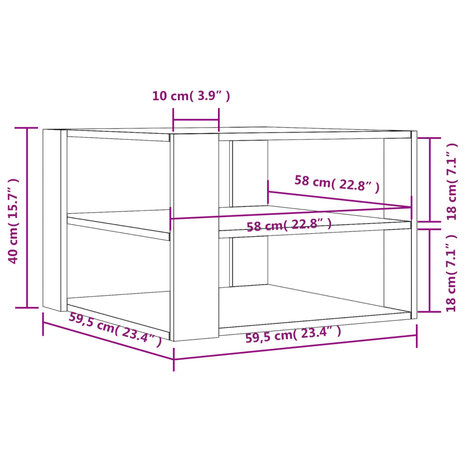 Salontafel 59,5x59,5x40 cm bewerkt hout zwart 8720845925185 9