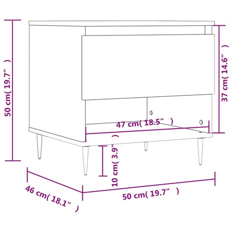 Salontafel 50x46x50 cm bewerkt hout gerookt eikenkleurig 8721012112131 11