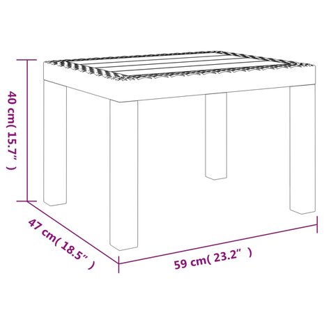 Tuintafel 59x47x40 cm PP wit 8720845897956 7