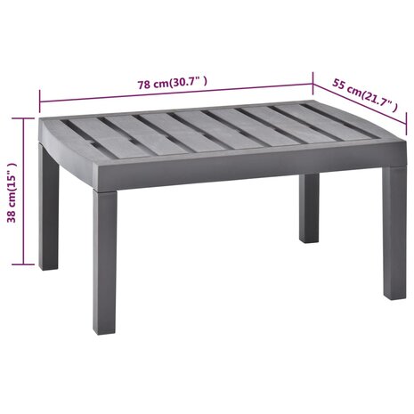 Tuintafel 78x55x38 cm kunststof mokkakleurig 8719883859996 5