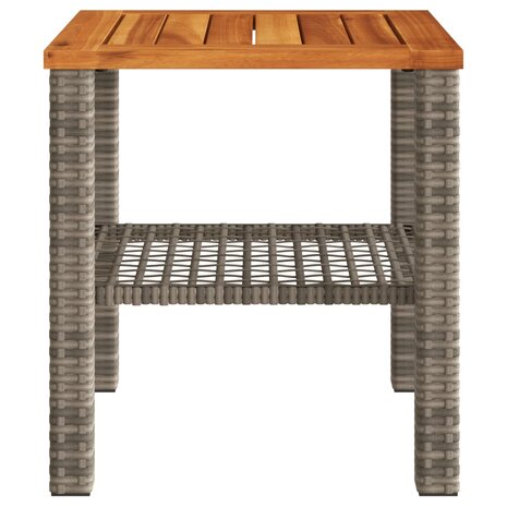 Tuintafel 40x40x42 cm poly rattan en acaciahout grijs 8721012308008 5