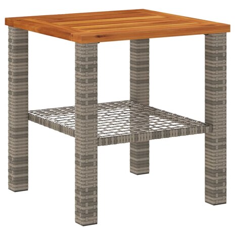 Tuintafel 40x40x42 cm poly rattan en acaciahout grijs 8721012308008 6