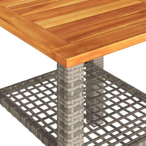 Tuintafel 40x40x42 cm poly rattan en acaciahout grijs 8721012308008 8