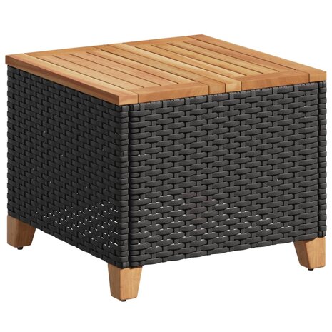 Tuintafel 45x45x37 cm poly rattan en acaciahout zwart 8721012308619 2