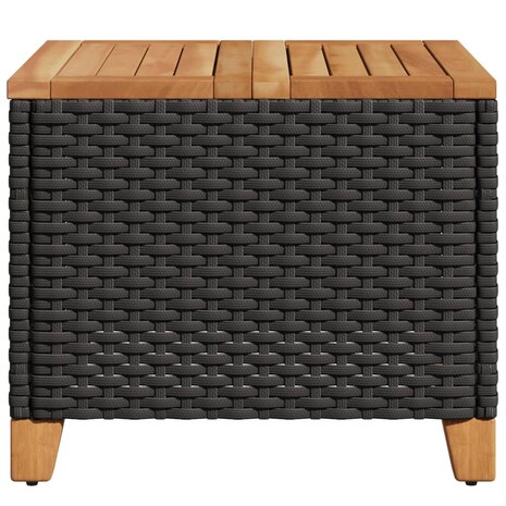 Tuintafel 45x45x37 cm poly rattan en acaciahout zwart 8721012308619 6