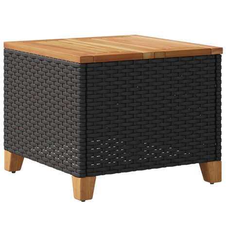 Tuintafel 45x45x37 cm poly rattan en acaciahout zwart 8721012308619 7