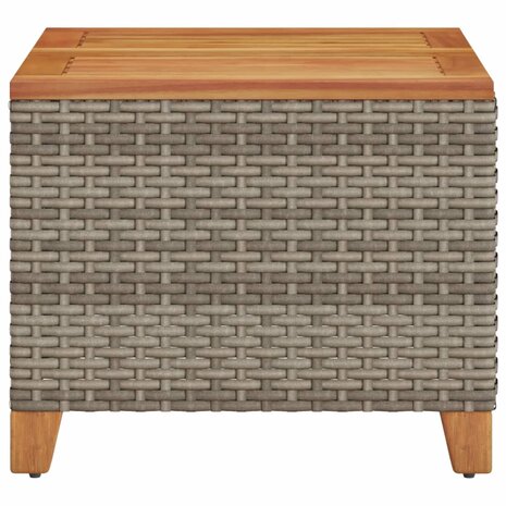 Tuintafel 45x45x37 cm poly rattan en acaciahout grijs 8721012308626 5