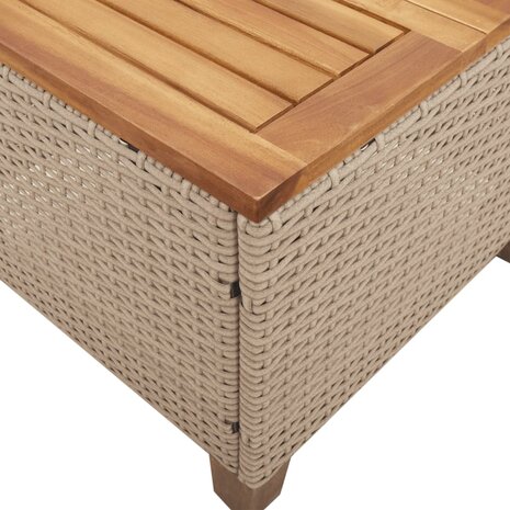 Tuintafel 45x45x37 cm poly rattan en acaciahout beige 8721012308633 8