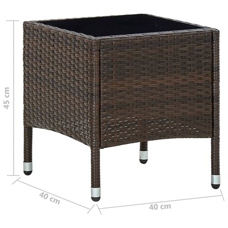 Tuintafel 40x40x45 cm poly rattan bruin 8719883855844 5