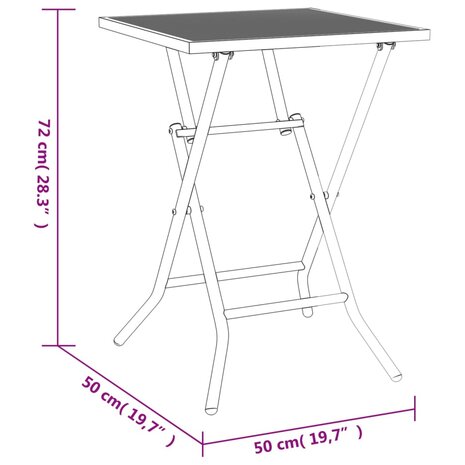 Tuintafel inklapbaar 50x50x72 cm staalgaas antracietkleurig 8720845775193 9