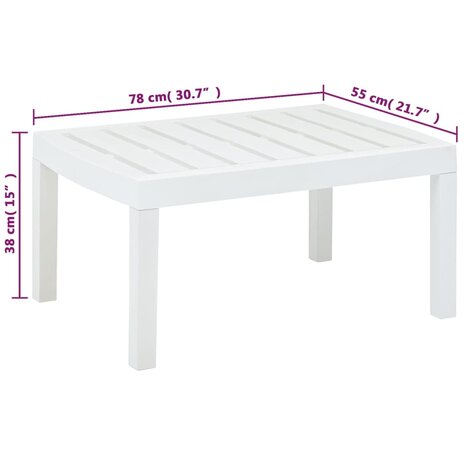 Tuintafel 78x55x38 cm kunststof wit 8719883859972 5