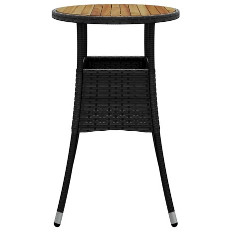 Tuintafel Ø60x75 cm acaciahout en poly rattan zwart 8720286089798 4