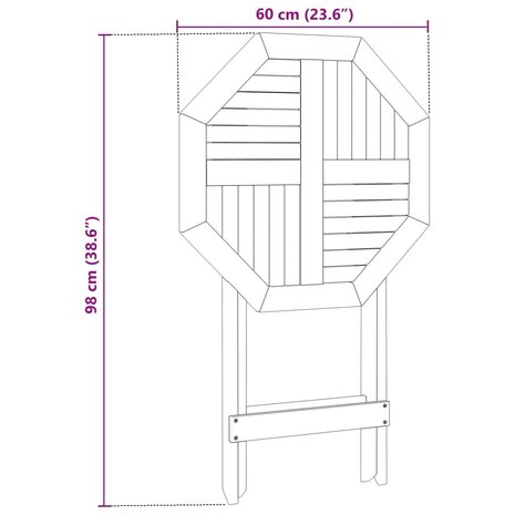 Tuintafel inklapbaar Ø60x75 cm massief acaciahout 8721012466517 12