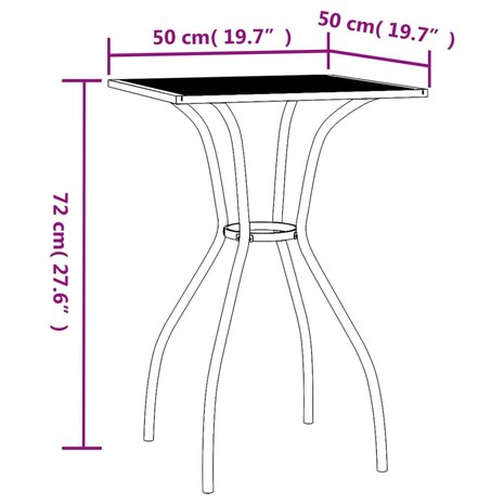 Tuintafel 50x50x72 cm staalgaas antracietkleurig 8720845775018 6