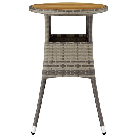 Tuintafel Ø60x75 cm acaciahout en poly rattan grijs 8720286089804 3