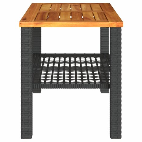 Tuintafel 70x38x42 cm poly rattan en acaciahout zwart 8721012308060 5