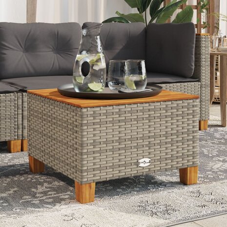 Tuintafel 55x55x36 cm poly rattan en acaciahout grijs 8721012311510 3