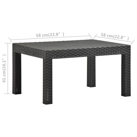 Tuintafel 58x58x41 cm PP rattan antracietkleurig 8720286231173 6