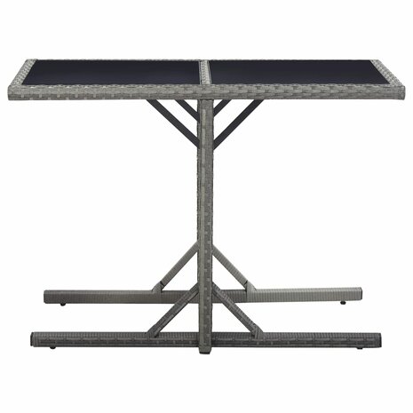 Tuintafel 110x53x72 cm glas en poly rattan antraciet 8719883755410 2