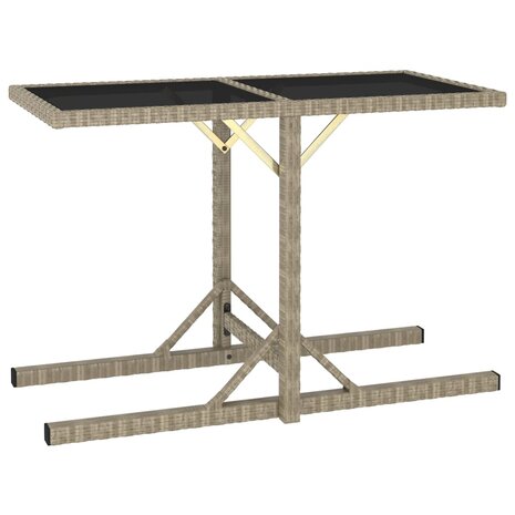 Tuintafel 110x53x72 cm glas en poly rattan beige 8719883755403 1