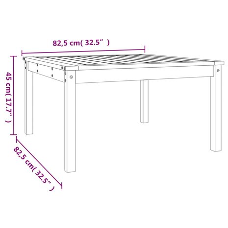 Tuintafel 82,5x82,5x45 cm massief grenenhout honingbruin 8720845692292 8