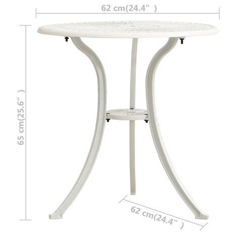 Tuintafel 62x62x65 cm gietaluminium wit 8720286205846 6