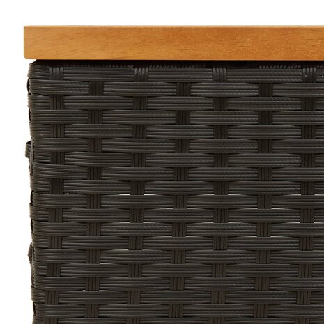 Tuintafel 70x70x25 cm poly rattan en acaciahout zwart 8721102642487 8