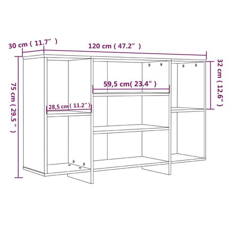 Dressoir 120x30x75 cm spaanplaat sonoma eikenkleurig 8720286835111 7